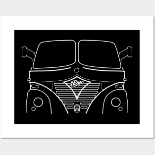 Classic Foden S21 lorry white outline graphic Posters and Art